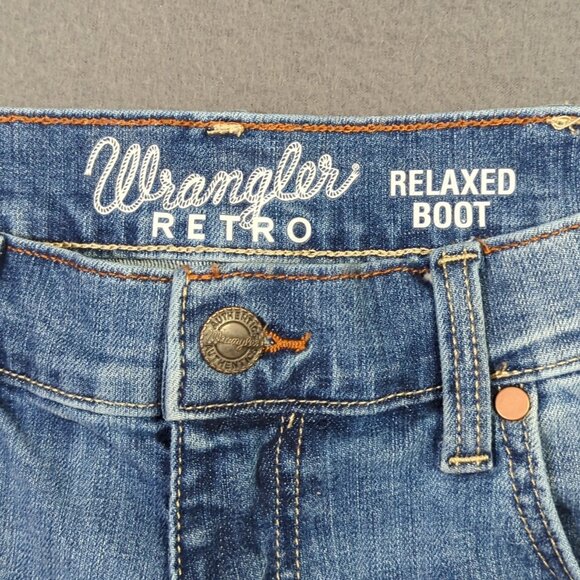 Wrangler Jeans Men's 30x32 Fits 30x30 Blue Retro Relaxed Boot Western Denim - Picture 9 of 11